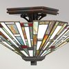 Licht-Erlebnisse Deckenleuchte NEVAN, ohne Leuchtmittel, Glas Metall B: 36,7 cm in Bronze Antik Bunt 2-flammig Tiffany Stil Bild 2