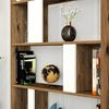 Dmora - Bücherregal Algieba, Büroregal, Mobiler Buchhalter, Bücherbrett, 90x20h180 cm, Walnuss und Weiß Bild 5