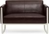 hjh OFFICE Lounge-Sofa 2-Sitzer Aruba Kunstleder Polstersofa Couch modern mit Metallgestell, 111 x 78 x 71 cm, Braun Bild 4