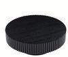 NJLyuhome Black Round Coffee Table with Grooved Edge, Solid Wood Detail, Modern Side Table for Living Room Bild 3