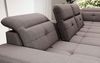 Designer Sofa Nerio mit verstellbarer Kopf- und Rückenlehne Stoff Dunkelbraun Links Bild 4