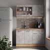 Küchenschrank für Dachschrägen R-Line Beton 60 cm mit 2 Schubladen Vicco Bild 2