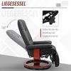 HOMCOM Relaxsessel Fernsehsessel Liegesessel aus Kunstleder 360° Drehstuhl Holzfuß Schwarz 145° neigbar Bild 4