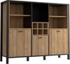 Highboard Regal HIGH ROCK 3-trg mit Regal Riviera Eiche Optik /Schwarz Bild 4