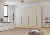 Rauch Möbel Alabama, Kleiderschrank, Garderobenschrank, 6-türig, Zubehör Basic, 3 Kleiderstangen, 6 Einlegeböden, Farbe Beige, Griff Grau metallic, 271 x 229 x 54 cm Bild 2