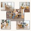 MEUBLE COSY Esszimmerstühle Drehbar 4er Set Küchenstuhl Polsterstuhl Drehstuhl mit Armlehne Sessel Schminkstuhl aus Stoff Massivholzbeine für Esszimmer Wohnzimmer Arbeitszimmer, Bunt Bild 4