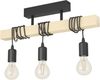 Eglo 32915 Deckenleuchte TOWNSHEND Stahl schwarz, Holz braun E27 3X40W L:55cm B:10,5cm H:26,5cm dimmbar Bild 1
