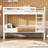 Ball & Cast Hochbett (90x200 cm) Kinderbett mit Fallschutz und Gitterstäben für 2 Kinder, Rahmen aus Kiefer, Weiß Bild 3