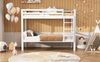 Ball & Cast Hochbett (90x200 cm) Kinderbett mit Fallschutz und Gitterstäben für 2 Kinder, Rahmen aus Kiefer, Weiß Bild 4