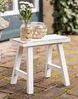 Blumenhocker aus Massivholz, creme, im Shabby Look, Sitzhocker, Dekohocker, Holzhocker Bild 1