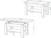 designimpex Couchtisch Couchtisch Astoria Weiß Hochglanz höhenverstellbar ausziehbar Esstisch, Funktionstisch, Wohnzimmertisch, Tisch, Esstisch, Sofatisch Bild 2