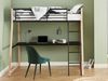 Vente-unique - MALICIA Bett Metall SchwarzBeige - B 138 cm x H 182 cm x L 200 cm Bild 4