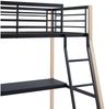 Vente-unique - MALICIA Bett Metall SchwarzBeige - B 138 cm x H 182 cm x L 200 cm Bild 5