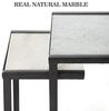 Penguin Home® Side Table Set of 2 Beistelltisch 2er Set, Marmor, Weiß und Schwarz – C-Form, 35.5 x 30.5 x 63.5 cm & 30.5 x 25.5 x 56 cm Bild 3