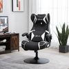 Vinsetto Gaming Stuhl mit Wippfunktion, höhenverstellbarer Bürostuhl, ergonomischer Computerstuhl mit Lautsprecher, Lenden- und Nackenstütze für Spielzimmer Kunstleder Weiß+Schwarz Bild 2