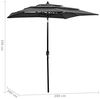 vidaXL Sonnenschirm mit Aluminium-Mast 3-lagig Anthrazit 2x2 m 313846 Bild 2