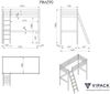 Vipack Hochbett weiß 90x200 cm inkl. Sesselbett und Regal mit zwei Fächern Bild 2