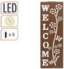 Spetebo LED Wandleuchte Metall WELCOME in Rost Optik - 61 x 20 cm, Solar, LED fest integriert, warm weiß, Inklusive austauschbarem Akku Bild 3