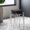 HAKU Sitzhocker Stapelhocker PIK, 2er Set, Schwarz, Kunstleder, stapelbar Bild 3