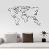 dekoratives Wandaccessoire aus Metall, 'World Map', 70 x 1,5 x 120, Schwarz Bild 2
