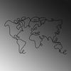 dekoratives Wandaccessoire aus Metall, 'World Map', 70 x 1,5 x 120, Schwarz Bild 5