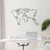 dekoratives Wandaccessoire aus Metall, 'World Map', 70 x 1,5 x 120, Schwarz Bild 3
