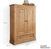 Möbel-Eins PALERMO Wäscheschrank 2trg, Material Massivholz, Kiefer eichefarbig gebeizt Bild 3