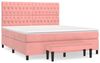 vidaXL Boxspringbett mit Matratze Rosa 180x200 cm Samt 3138042 Bild 3