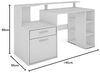 byLIVING Schreibtisch LOUIS / Inkl. 1 Tür + 1 Schubkasten + 3 offenen Fächern / Weiß / Computertisch / XXL-Tisch / Arbeitstisch / Holztisch / Bürotisch / 140 x 89 x 55 cm (BxHxT) Bild 3