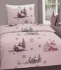JACK Bettwäsche 135x200cm Winter Dream Rosa, Microfaser, 2 teilig, romantisches Winter Design in Rosa Bild 2