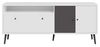 Forte Harllson, einfache Montage Dank EasyKlix TV Tisch Weiß mit Uni Wolfram Grau, TV Schrank mit 2 Türen, skandinavischer Stil, Retro, 160 cm breit x 67 cm hoch x 41 cm tief Bild 3