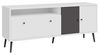 Forte Harllson, einfache Montage Dank EasyKlix TV Tisch Weiß mit Uni Wolfram Grau, TV Schrank mit 2 Türen, skandinavischer Stil, Retro, 160 cm breit x 67 cm hoch x 41 cm tief Bild 4