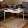 FurnitureR Moderner Klapptisch 86cm, quadratischer Falttisch mit stabilem Metallgestell, vielseitig nutzbar als Beistell-, Arbeits- oder Spieletisch, platzsparend für Wohnzimmer & Gästezimmer, Beige Bild 2