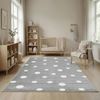 Jimri Kinderteppich DOTS l Pünktchen Gepunktet l Öko-Tex Siegel | Farbe: Beige Blau Rosa | Kinderzimmer/Jugendzimmer (Grau, 80x150 cm) Bild 3
