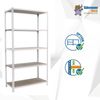 Simonrack Schwerlastregal, Lagerregal, 200 x 120 x 30 cm, Metallregal, Kellerregal, Biegestelle 200 kg, 5 Holzfachböden, Weiss/Holz - Maderclick Bild 5