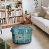 Aakriti Indian Pouf Fußhocker mit Stickerei Pouf, indische Baumwolle, Pouffe osmanischen Pouf Cover mit ethnischem Dekor Kunst - Cover (Turquoise, 46x33 cms) Bild 2