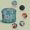 Aakriti Indian Pouf Fußhocker mit Stickerei Pouf, indische Baumwolle, Pouffe osmanischen Pouf Cover mit ethnischem Dekor Kunst - Cover (Turquoise, 46x33 cms) Bild 4