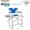 Aktive 52889 - XL-Klapp-Regiestuhl | Klappstuhl für Camping, Garten, Terrasse | Max. Gewicht 110kg | Hochstuhl 62cm | Rutschfest mit gepolsterten Armlehnen und Seitentisch mit Getränkehaltern Bild 2