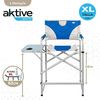 Aktive 52889 - XL-Klapp-Regiestuhl | Klappstuhl für Camping, Garten, Terrasse | Max. Gewicht 110kg | Hochstuhl 62cm | Rutschfest mit gepolsterten Armlehnen und Seitentisch mit Getränkehaltern Bild 4