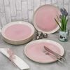 MamboCat Speiseteller 6x Reactive Glaze Paris Speiseteller 6 Personen Creme Pink Essteller Bild 5