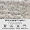 Outsunny Sitzgruppe Polyrattan-Lounge-Set 3-TLG. Couchtisch Beistelltisch, (Gartensofa, 3-tlg, Gartengruppe), Wetterbeständig Grau + Braun 196 x 69 x 59 cm Bild 3