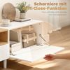 HOMCOM TV-Board für Fernseher bis zu 90 Zoll (TV Lowboard, 1 St, Fernsehschrank), für Wohnzimmer, Schlafzimmer, Weiß+Naturholz Bild 5