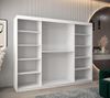 Schwebetürenschrank Tokyo 1-250 cm mit Spiegel Kleiderschrank mit Kleiderstange und Einlegeboden Schlafzimmer- Wohnzimmerschrank Schiebetüren Modern Design (Weiß + Artisan Eiche) Bild 3