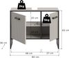 furnling Waschbeckenunterschrank Benno 2 Türen, Softclose-Funktion, Rillenoptik, Breite 80 cm, kaschmir Bild 3