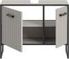 furnling Waschbeckenunterschrank Benno 2 Türen, Softclose-Funktion, Rillenoptik, Breite 80 cm, kaschmir Bild 5