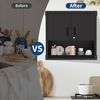 GarveeHome Metall Wandschrank mit Schloss und Verstellbaren Einlegeböden, Platz Sparen Werkzeugschrank Hängeschrank für Garage,Büro, Küche, 30 x 80 x 77 cm Bild 5