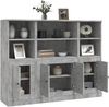 vidaXL Highboards 3 Stk. Betongrau Holzwerkstoff 3185307 Bild 5