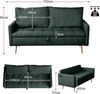 MEUBLE COSY Sofa Kleines Couch 2 Sitzer mit USB-Anschlüsse und Stauraum Armlehne aus Samt Massivholzrahmen Metallbeine für Wohnzimmer Schlafzimmer Wohnungen, Grün Bild 3