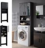 Waschmaschinenschrank Irma Anthrazit Hochglanz 64 x 190.5 cm Vicco Bild 4