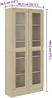 vidaXL Vitrinenschrank Bücherschrank Aktenschrank Büroschrank Vitrine Schrank Bücherregal Standvitrine Sonoma-Eiche 82,5 x 30,5 x 185,5 cm Spanplatte Bild 3